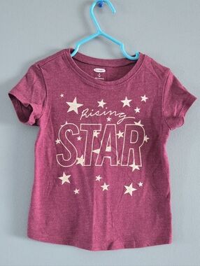 Old Navy Girls' Burgundy 'Rising Star' Short Sleeve Graphic Tee